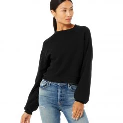 CLOTHING Bella + Canvas Raglan Sweatshirt Black