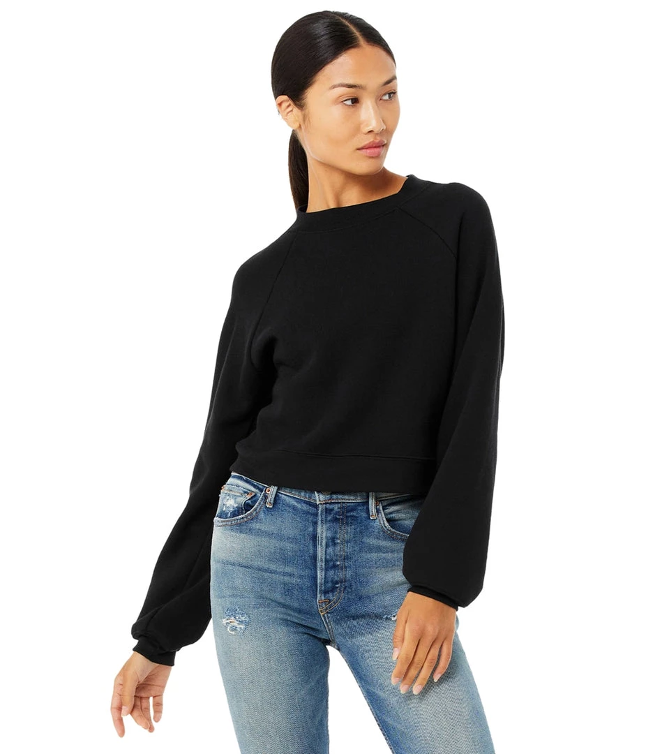 CLOTHING Bella + Canvas Raglan Sweatshirt Black 3 CLOTHING Bella + Canvas Raglan Sweatshirt Black