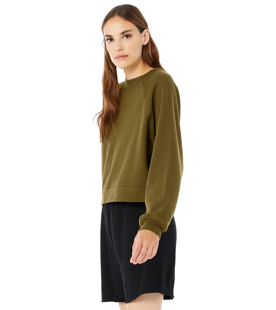 Bella + Canvas Raglan Sweatshirt Moss 4 Bella + Canvas Raglan Sweatshirt Moss