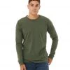 CLOTHING Bella + Canvas Sueded Airlume Long Sleeve Tee Military Green