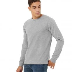 CLOTHING Bella + Canvas Sueded Airlume Long Sleeve Tee Athletic Heather