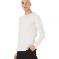 Bella + Canvas Sueded Airlume Long Sleeve Tee Vintage White CLOTHING