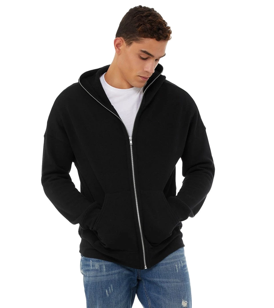Bella + Canvas Total Zip Hoodie Black 3 Bella + Canvas Total Zip Hoodie Black