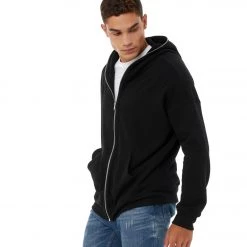 Bella + Canvas Total Zip Hoodie Black