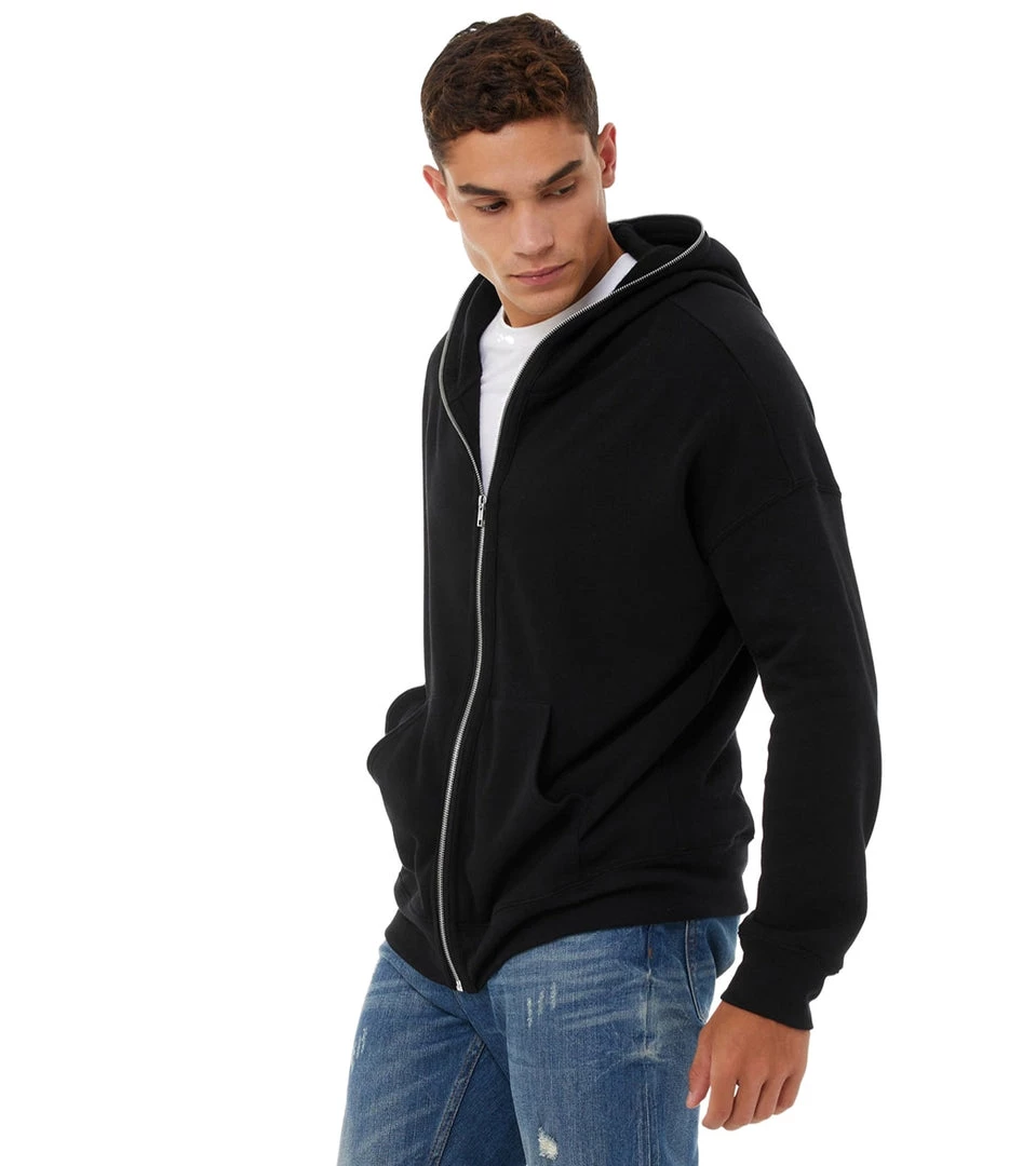 Bella + Canvas Total Zip Hoodie Black 4 Bella + Canvas Total Zip Hoodie Black