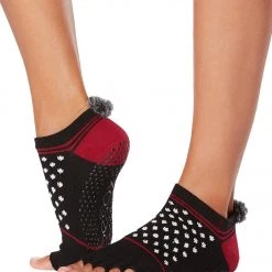 Toesox Low Rise Half-Toe Yoga Grip Socks Sleigh