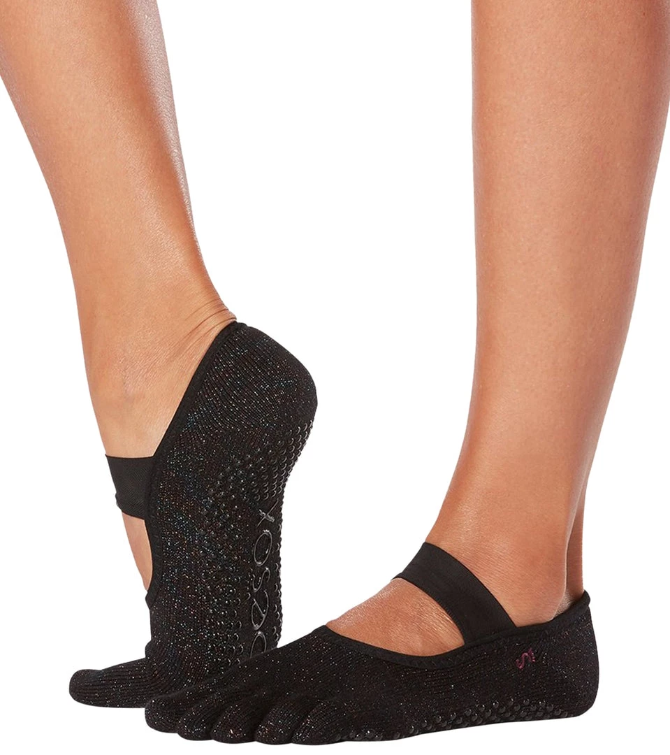 Toesox Organic Mia Grip Full Toe Socks Eve 5 Toesox Organic Mia Grip Full Toe Socks Eve