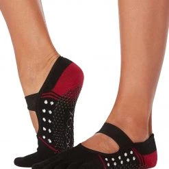 Toesox Organic Mia Grip Full Toe Socks Sleigh