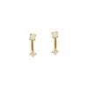 ACCESSORIES TAI Jewelry Opal Stick Studs With CZ Accents Gold