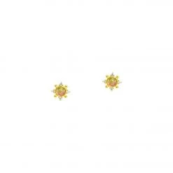 TAI Jewelry Watermelon Tourmaline Medallion Studs ACCESSORIES
