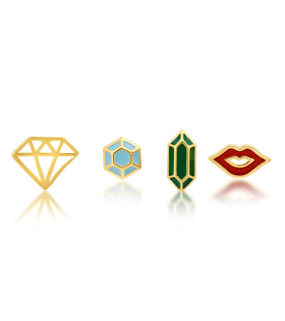 TAI Jewelry Four Enamel Stud Collection ACCESSORIES 3 TAI Jewelry Four Enamel Stud Collection ACCESSORIES