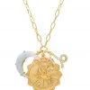 ACCESSORIES TAI Jewelry Zodiac Coin Necklace With Opal Moon Charm Capricorn