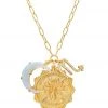 TAI Jewelry Zodiac Coin Necklace With Opal Moon Charm Scorpio ACCESSORIES