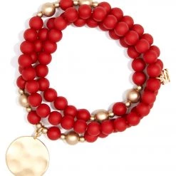 Zenzii Matte Beaded Wrap Charm Bracelet