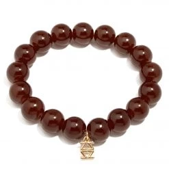 Zenzii Glass Bead Stretch Bracelet Brown ACCESSORIES