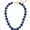 Zenzii Chunky Matte Beaded Collar Necklace Navy