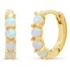 TAI Jewelry Gold Huggies With Opal Accents Gold ACCESSORIES 1 TAI Jewelry Gold Huggies With Opal Accents Gold ACCESSORIES