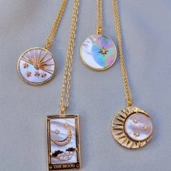 TAI Jewelry Star And Moon Necklace Gold