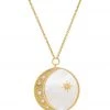 TAI Jewelry Pearl Star And Moon Coin Necklace Gold
