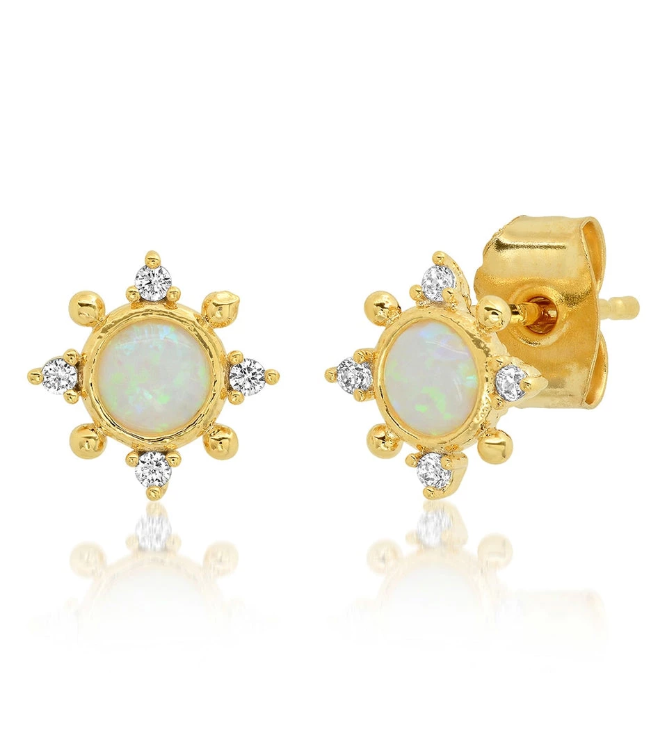 TAI Jewelry Opal Circle CZ Cluster Studs 3 TAI Jewelry Opal Circle CZ Cluster Studs