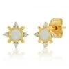 ACCESSORIES TAI Jewelry Opal Circle CZ Cluster Studs Gold