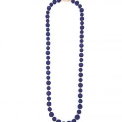 Zenzii Chunky Matte Beaded Long Necklace Navy 7 Zenzii Chunky Matte Beaded Long Necklace Navy