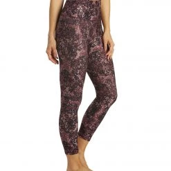 CLOTHING Balance Collection Printed Contender 22" High Waisted Yoga Capris Wild Plum Petal Mix