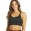 CLOTHING Marika Lacey Yoga Sports Bra Black Linear Floral Emboss