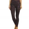 Marika Contender Lux 27" Yoga Leggings Wild Plum Floral Outline