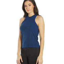 NEW ARRIVALS Free People Blissed Out Yoga Tank French Navy