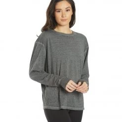 Free People Keep Rolling Long Sleeve Top Black NEW ARRIVALS