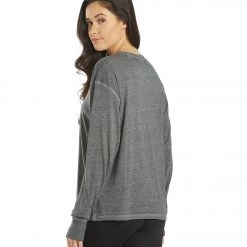 Free People Keep Rolling Long Sleeve Top Black NEW ARRIVALS