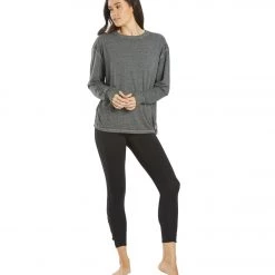 Free People Keep Rolling Long Sleeve Top Black NEW ARRIVALS