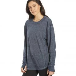 Free People Keep Rolling Long Sleeve Top French Navy