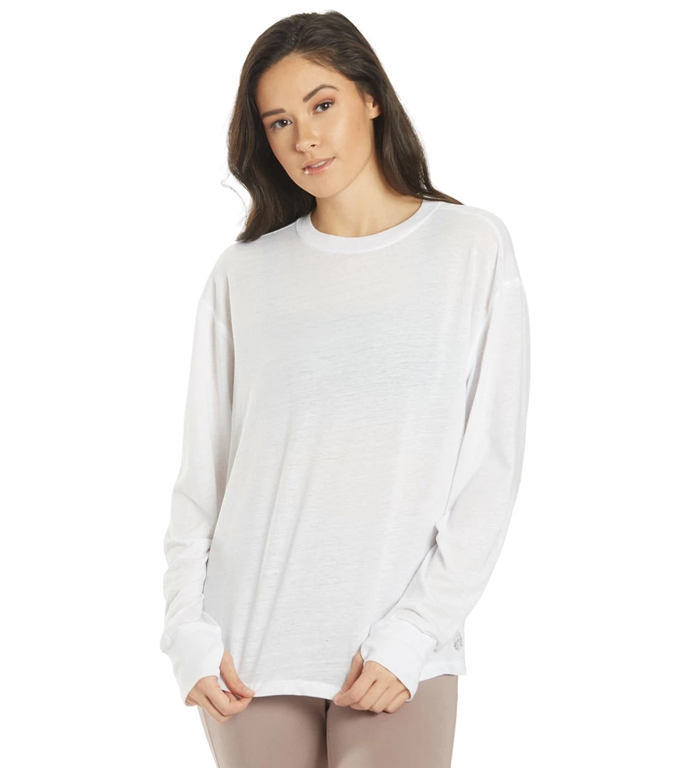 NEW ARRIVALS Free People Keep Rolling Long Sleeve Top White 3 NEW ARRIVALS Free People Keep Rolling Long Sleeve Top White