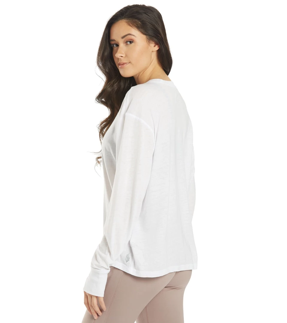 NEW ARRIVALS Free People Keep Rolling Long Sleeve Top White 5 NEW ARRIVALS Free People Keep Rolling Long Sleeve Top White