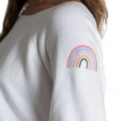 CLOTHING Jala Chill Pullover White Rainbow
