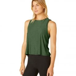 Beyond Yoga Featherweight Spacedye Balanced Muscle Yoga Tank Vetiver Green-Pine NEW ARRIVALS