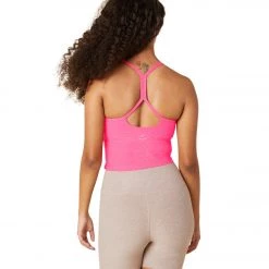 Beyond Yoga Spacedye Slim Racerback Cropped Tank Electric Pink Heather