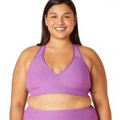 Beyond Yoga Plus Spacedye Lift Your Spirits Bra Bright Iris Heather