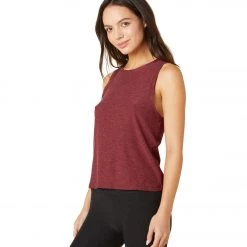 NEW ARRIVALS Beyond Yoga Featherweight Spacedye Balanced Muscle Yoga Tank Port Wine-Ruby
