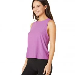 NEW ARRIVALS Beyond Yoga Featherweight Spacedye Balanced Muscle Yoga Tank Bright Iris Heather