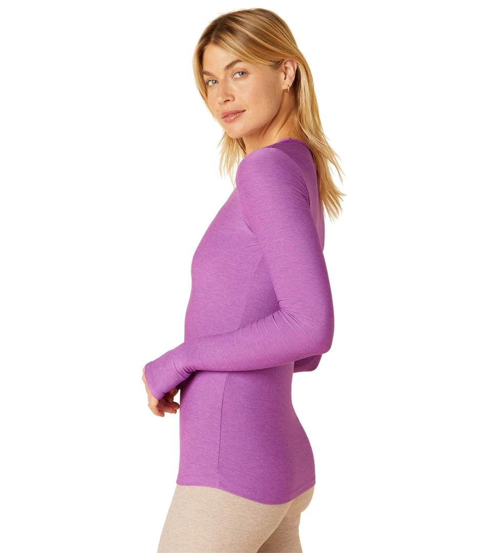 Beyond Yoga Featherweight Spacedye Classic Crew Pullover Bright Iris Heather NEW ARRIVALS 6 Beyond Yoga Featherweight Spacedye Classic Crew Pullover Bright Iris Heather NEW ARRIVALS