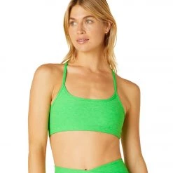 Beyond Yoga Spacedye Slim Racerback Yoga Sports Bra Honeydew Pop Heather
