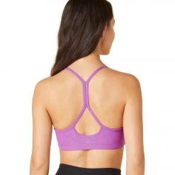 NEW ARRIVALS Beyond Yoga Spacedye Slim Racerback Yoga Sports Bra Bright Iris Heather