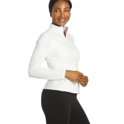 NEW ARRIVALS Beyond Yoga Spacedye On The Go Mock Neck Jacket Cloud White