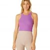 NEW ARRIVALS Beyond Yoga Focus Cropped Tank Bright Iris Heather