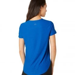 NEW ARRIVALS Beyond Yoga Featherweight Spacedye On The Down Low Yoga Tee Wayfinder Blue-Wave