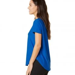 NEW ARRIVALS Beyond Yoga Featherweight Spacedye On The Down Low Yoga Tee Wayfinder Blue-Wave