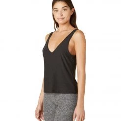 NEW ARRIVALS Beyond Yoga Featherweight Double V Tank Darkest Night